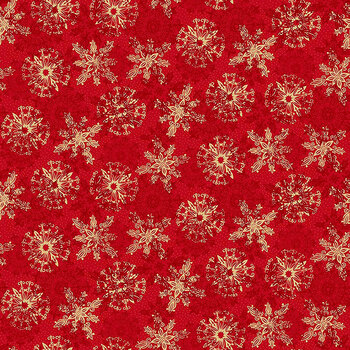 Songs of Santa 32717-R Snowflakes Red by QT Fabrics