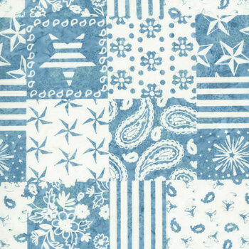 Broad Stripes & Bright Stars B1070-B Blue by Raja Batiks for QT Fabrics
