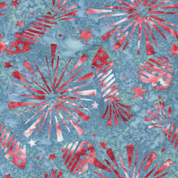 Broad Stripes & Bright Stars B1067-B Blue by Raja Batiks for QT Fabrics
