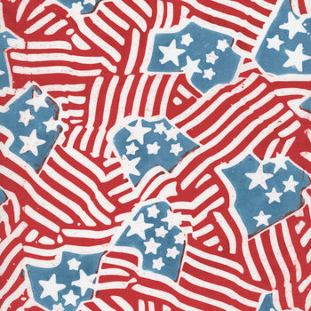 Broad Stripes & Bright Stars B1068-RB Red/Blue by Raja Batiks for QT Fabrics