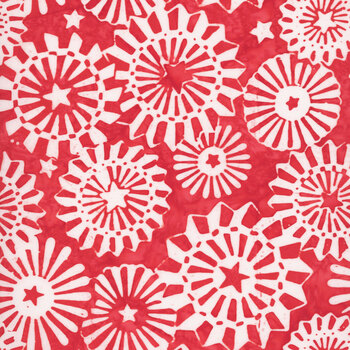 Broad Stripes & Bright Stars B1072-R Red by Raja Batiks for QT Fabrics