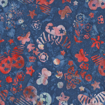 Broad Stripes & Bright Stars B1073-Y Royal by Raja Batiks for QT Fabrics