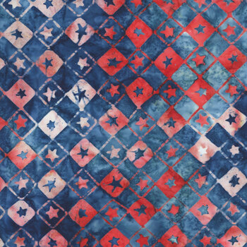 Broad Stripes & Bright Stars B1071-Y Royal by Raja Batiks for QT Fabrics