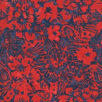 Broad Stripes & Bright Stars B1069-RY Red/Royal by Raja Batiks for QT Fabrics
