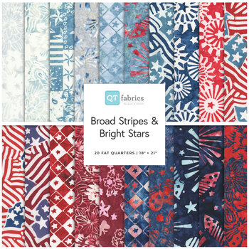 Broad Stripes & Bright Stars  Fat Quarter Bundle by Raja Batiks for QT Fabrics