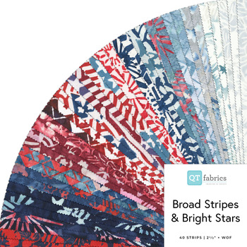 Broad Stripes & Bright Stars  2.5" Strips by Raja Batiks for QT Fabrics