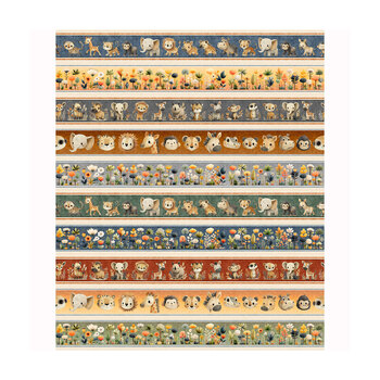 Wild at Heart 32666-X  Baby Animal Border Stripe by Morris Creative Group for QT Fabrics