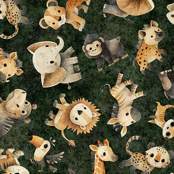 Wild at Heart 32668-F Baby Animal Toss by Morris Creative Group for QT Fabrics