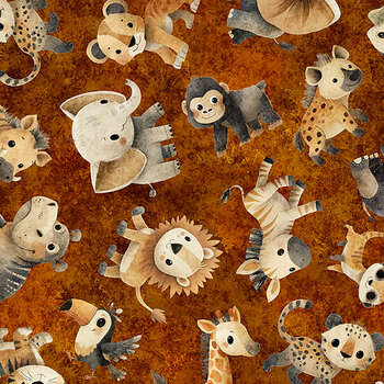 Wild at Heart 32668-A Baby Animal Toss by Morris Creative Group for QT Fabrics