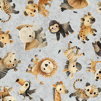 Wild at Heart 32668-K Baby Animal Toss by Morris Creative Group for QT Fabrics