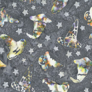Ghosts in the Gables B1088-K Smoke by Raja Batiks for QT Fabrics