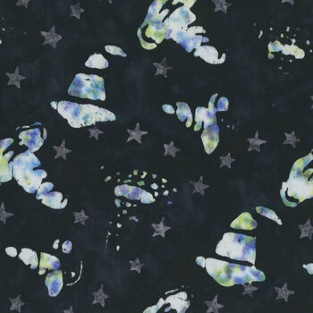 Ghosts in the Gables B1088-J Black by Raja Batiks for QT Fabrics