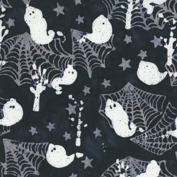 Ghosts in the Gables B1083-J Black by Raja Batiks for QT Fabrics