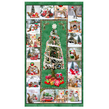 The Secret Life of Squirrels V Y5180-21 Panel by Nancy Rose for Clothworks