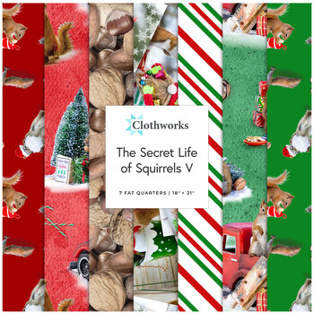 The Secret Life of Squirrels V  Fat Quarter Bundle Nancy Rose for Clothworks