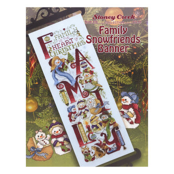 Family Snowfriends Banner Cross Stitch Pattern