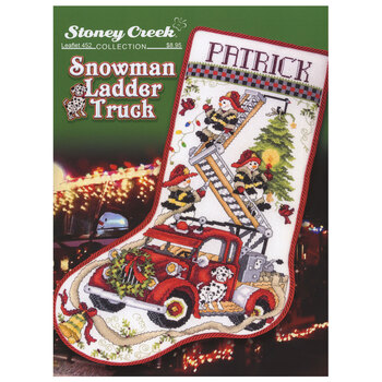 Snowman Ladder Truck Cross Stitch Pattern