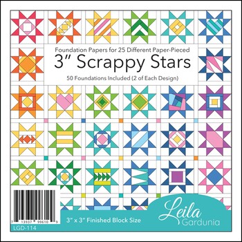 3" Scrappy Stars Foundation Paper Piecing Pad by Leila Gardunia