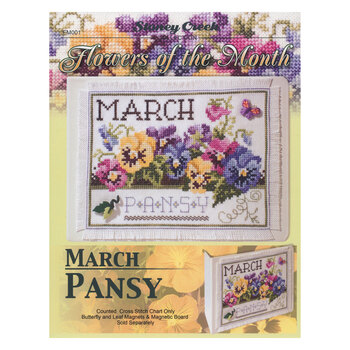 Flowers of the Month - March Pansy Cross Stitch Pattern