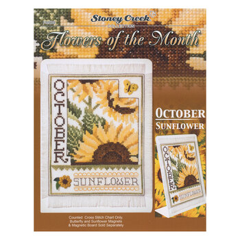 Flowers of the Month - October Sunflower Cross Stitch Pattern