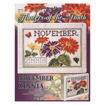 Flowers of the Month - November Zinnia Cross Stitch Pattern