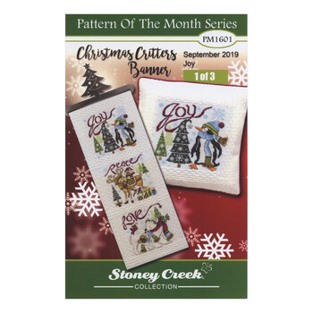 Pattern of the Month Series - Christmas Critters Banner - Joy Cross Stitch Pattern