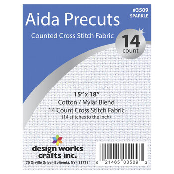 Sparkle 14 Count Aida Cross Stitch Fabric - Cotton/Mylar Blend - 15" x 18" by Design Works