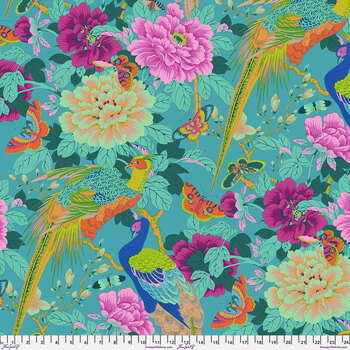 Kaffe Fassett Collective PWPJ142.BLUE Birds and Bees Blue by FreeSpirit Fabrics