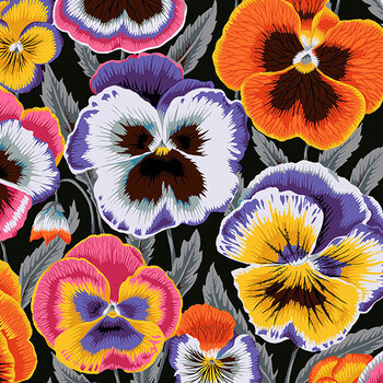 Kaffe Fassett Collective 2027 PWPJ143.CONTRAST Big Pansies by FreeSpirit Fabrics