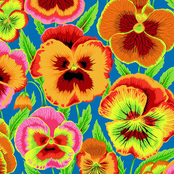 Kaffe Fassett Collective 2027 PWPJ143.BRIGHT Big Pansies by FreeSpirit Fabrics