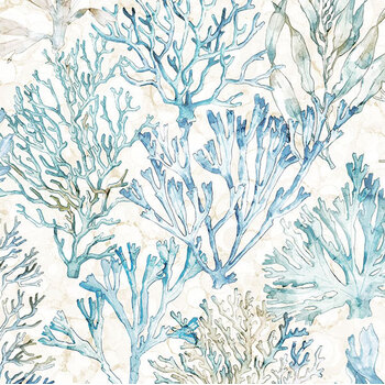 Coastal Calm DP29613-10 Coral White Multi by Deborah Edwards and Melanie Samra for Northcott Fabrics