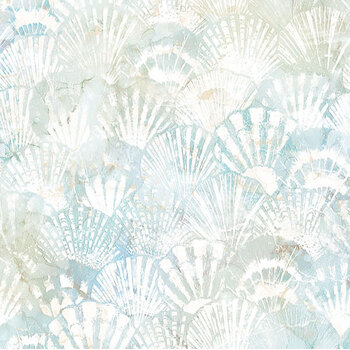 Coastal Calm DP29614-10 Scallop White Multi by Deborah Edwards and Melanie Samra for Northcott Fabrics
