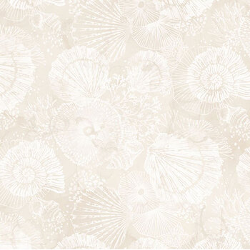 Coastal Calm DP29615-11 Tonal Shells Cream by Deborah Edwards and Melanie Samra for Northcott Fabrics