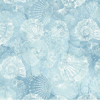 Coastal Calm DP29615-43 Tonal Shells Blue by Deborah Edwards and Melanie Samra for Northcott Fabrics