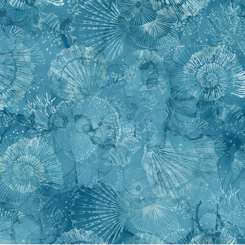 Coastal Calm DP29615-46 Tonal Shells Dk Blue by Deborah Edwards and Melanie Samra for Northcott Fabrics