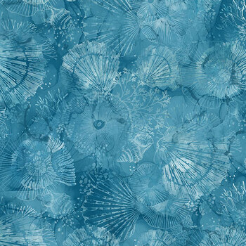 Coastal Calm B29615-46 Tonal Shells Backing Dk Blue by Deborah Edwards and Melanie Samra for Northcott Fabrics
