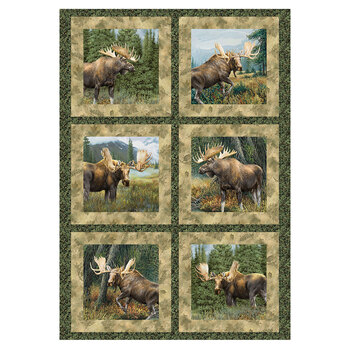 Cedar Shores - Naturescapes DP29581-14 Tan Multi Block Panel by Deborah Edwards & Ron Van Gilder for Northcott Fabrics
