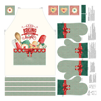 Baking Spirits Bright C29758-11 Adult Apron Cream Multi Panel by Northcott Fabrics