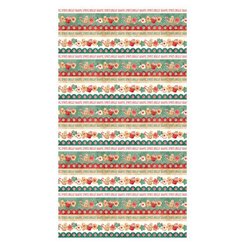 Baking Spirits Bright 29750-11 Border Stripe Cream Multi by Northcott Fabrics