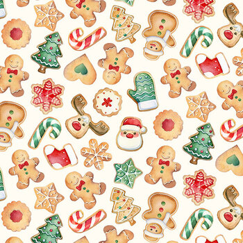 Baking Spirits Bright 29754-11 Cookies Cream Multi by Northcott Fabrics