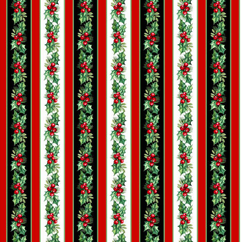 Countryside Christmas DP29737-10 Stripe White Multi by Deborah Edwards & Kim Penner for Northcott Fabrics