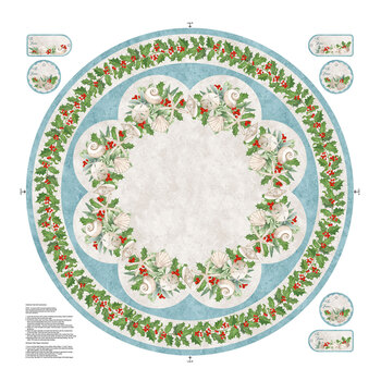 Beachcomber Christmas DP29858-11 Cream Multi Treeskirt/Topper Panel by Lynnea Washburn for Northcott Fabrics