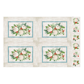 Beachcomber Christmas 29859-11 Cream Multi Placemats Panel by Lynnea Washburn for Northcott Fabrics