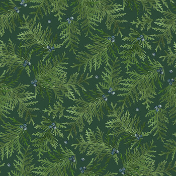Crimson Cardinals 29778-78 Juniper Dk Green Multi by Deborah Edwards for Northcott Fabrics