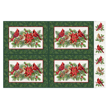 Crimson Cardinals DP29781-10 Placemats White Multi Panel by Deborah Edwards for Northcott Fabrics