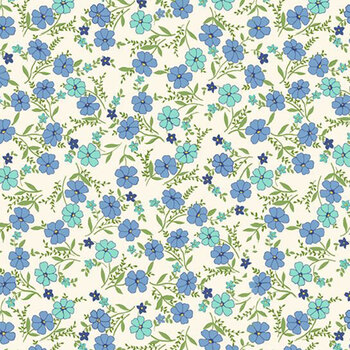 Aunt Grace Vintage Vibe R352307D-BLUE Floral by Judie Rothermel for Marcus Fabrics