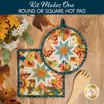  Folded Star Hot Pad Kit - Baskets of Autumn Blessings - Round OR Square - Multi