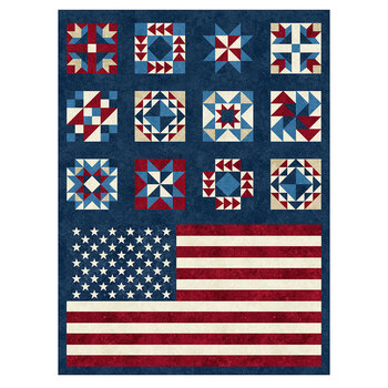 Stars & Stripes 15 - Stonehenge DP29706-48 Block Panel by Linda Ludovico for Northcott Fabrics