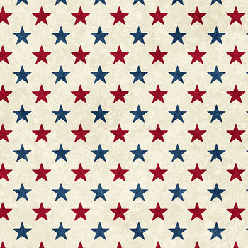 Stars & Stripes 15 - Stonehenge 29712-12 Cream by Linda Ludovico for Northcott Fabrics