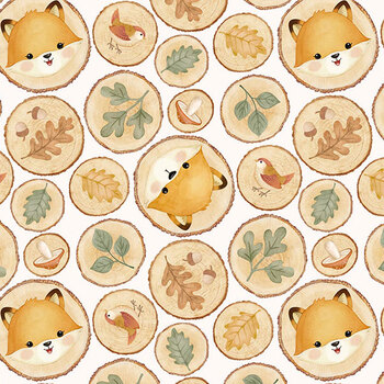 Frisky Fox 29574-11 Cream by Deborah Edwards for Northcott Fabrics